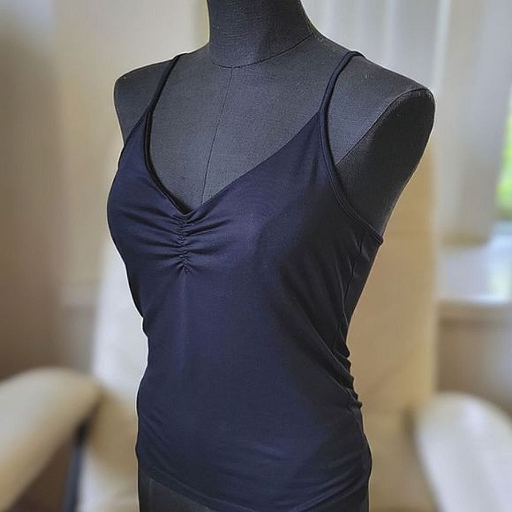 Vtg 90s MEXX black shirred v-neck camisole